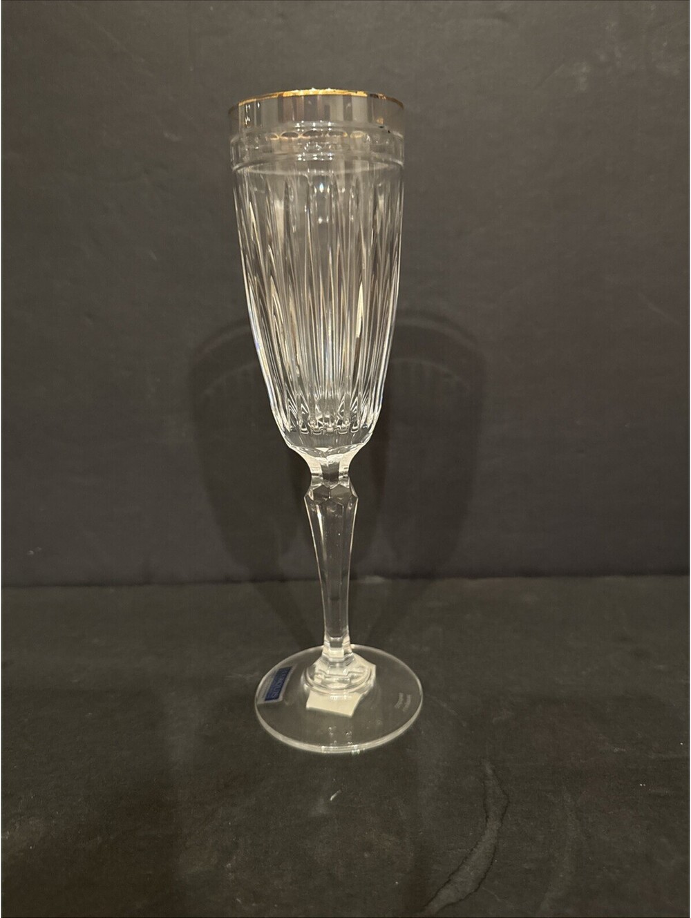 Waterford Marquis Hanover Gold Crystal Champagne Toasting Flute  8.75” H